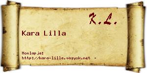 Kara Lilla névjegykártya